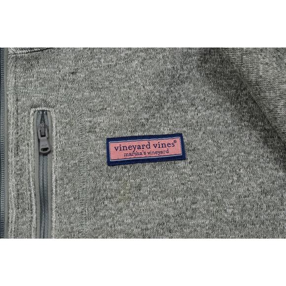 Vineyard Vines Men's XXL 1/4 Zip Pullover Gray Long Sleeve Sweater Polyester - Picture 6 of 8